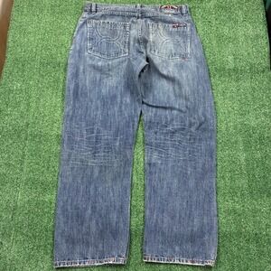 Y2K Coogi Australlia Baggy Medium Wash Embroidered Jeans